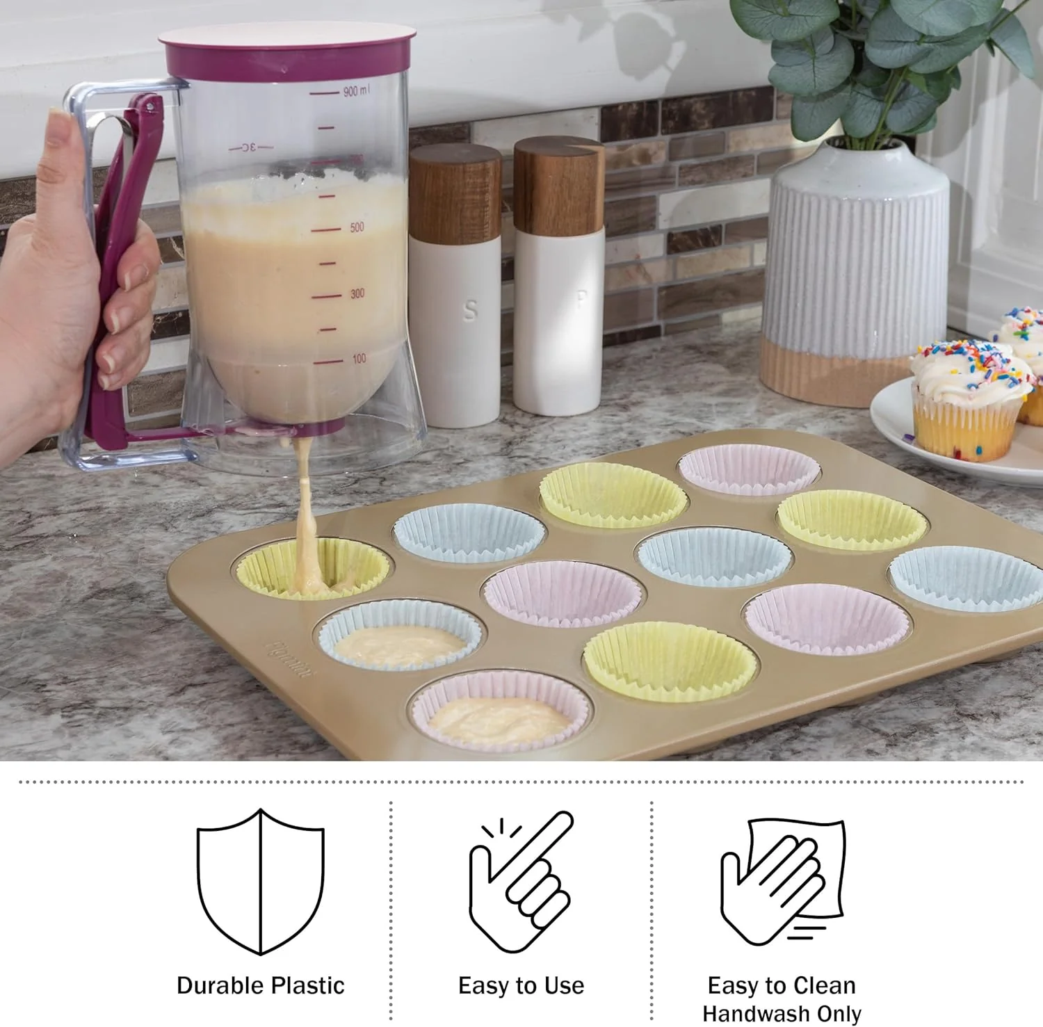 Pancake & Waffle Batter Dispenser – 4-Cup Capacity with Easy-Pour Nozzle | S1321 - Image 4