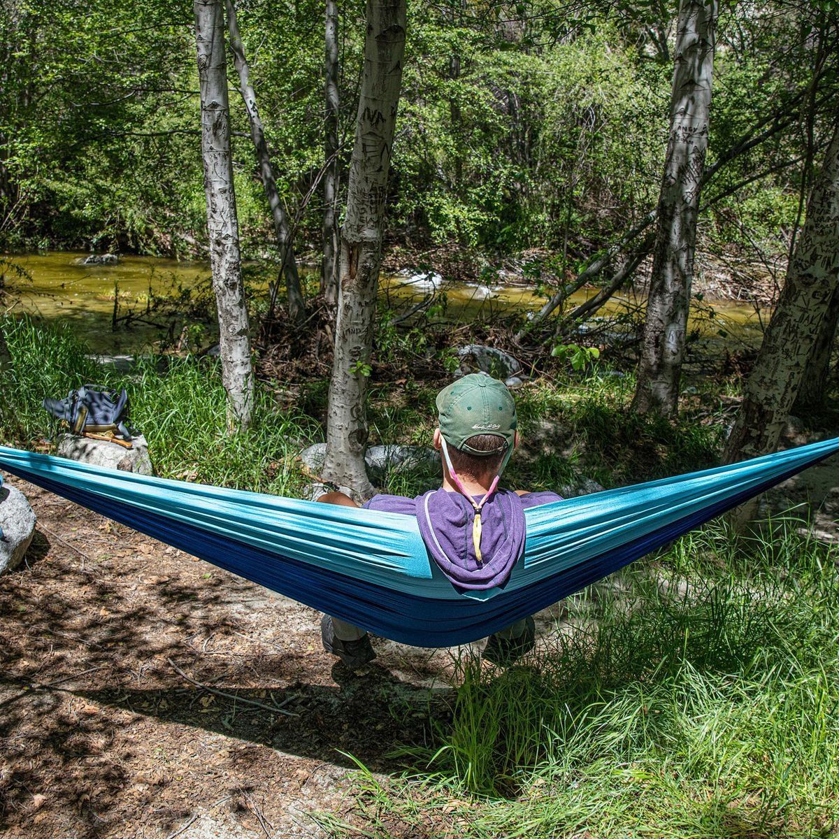 Parachute Hammock with Adjustable Tree Straps – 500 lb Capacity, Lightweight Camping Hammock – PH030021T - Image 5