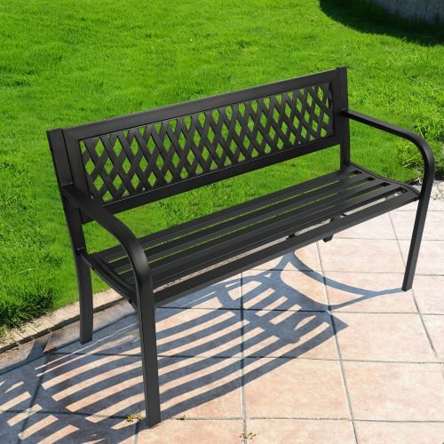 Patio Garden Metal Bench with Backrest – Weather-Resistant Steel Seating | AMGB01 - Image 4