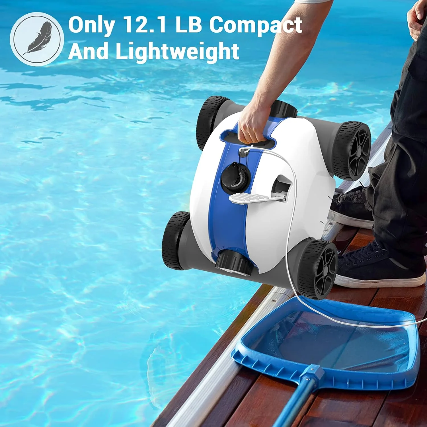 PAXCESS Robotic Pool Cleaner – Automatic Wired Pool Vacuum with Dual Drive Motors PAXHJ1008POOL - Image 4