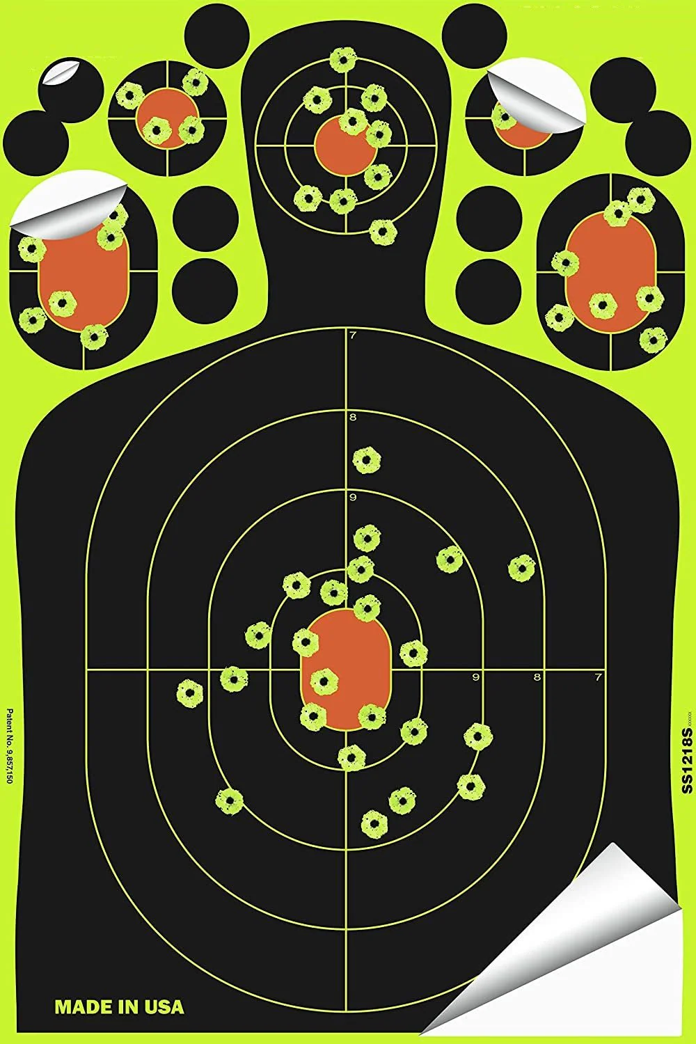 Peel and Stick Splatter Shooting Targets 12x18 Inch – 50 Pack Adhesive Silhouette Burst Impact Gun Range Practice S1277