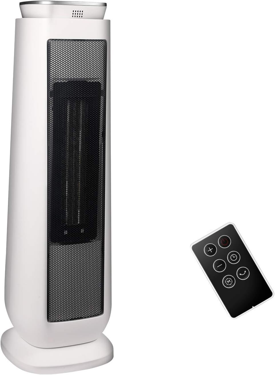 PELONIS 23” Oscillating Ceramic Tower Space Heater with Remote & Thermostat, Electric Energy Efficient Floor Heater for Indoor Use Large Room Safe with Timer, ECO Mode, 1500W, White - Image 4