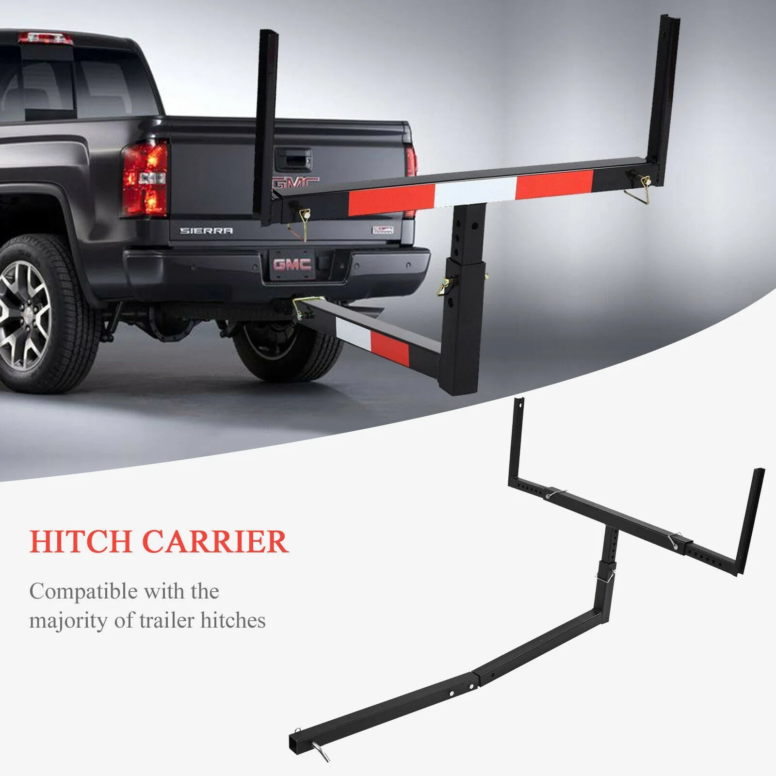 New Pickup Truck Bed Hitch Extender Rack – Adjustable Extension for Boats, Lumber, Kayaks & More KA04