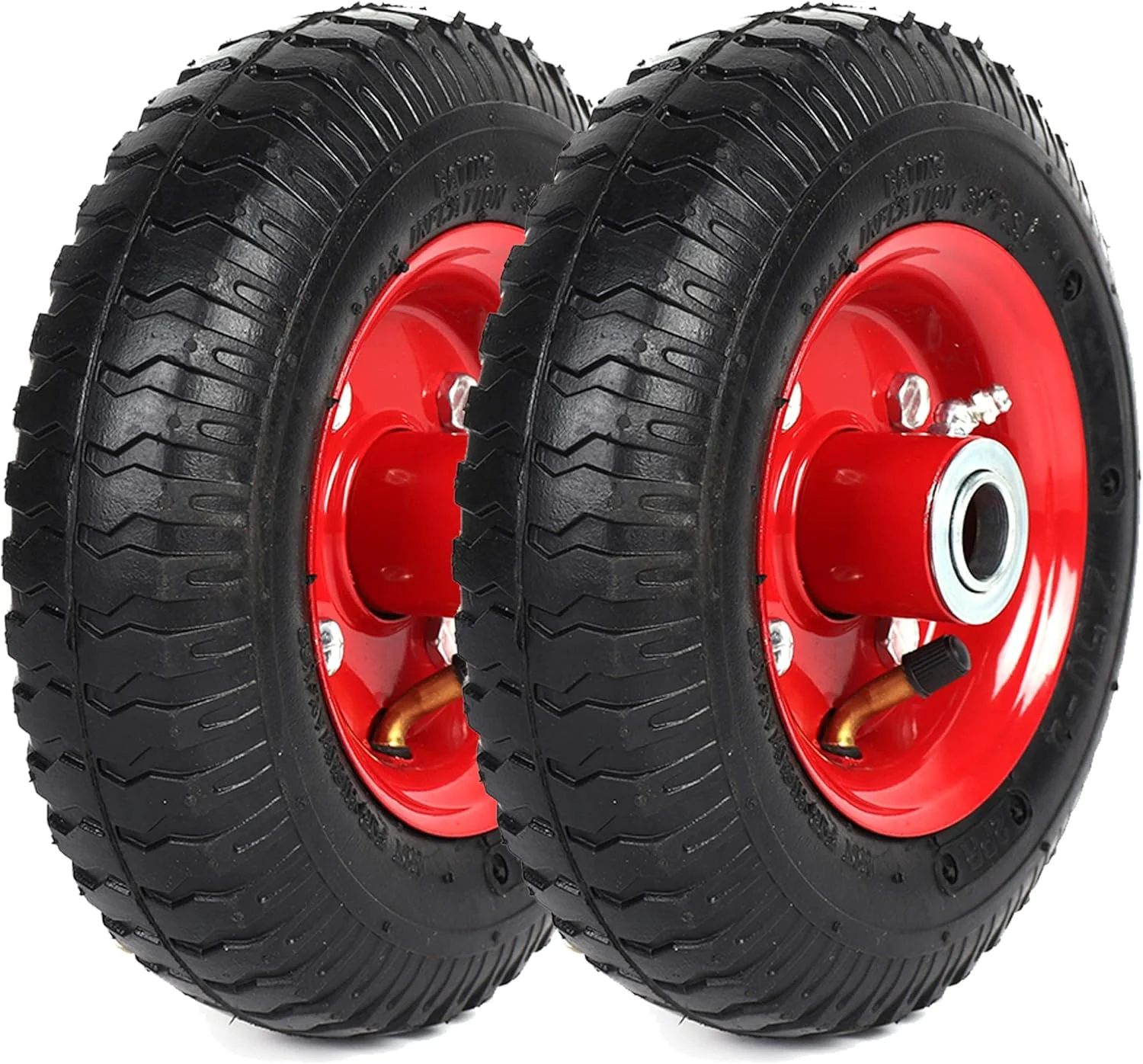 Pneumatic Tire & Wheel Assembly 2-Pack Replacement Wheels 2.80/2.50-4, 13x4.00-6 & 4.80/4.00-8 for Hand Trucks, Wheelbarrows, Carts, Dollies & Garden Trailers