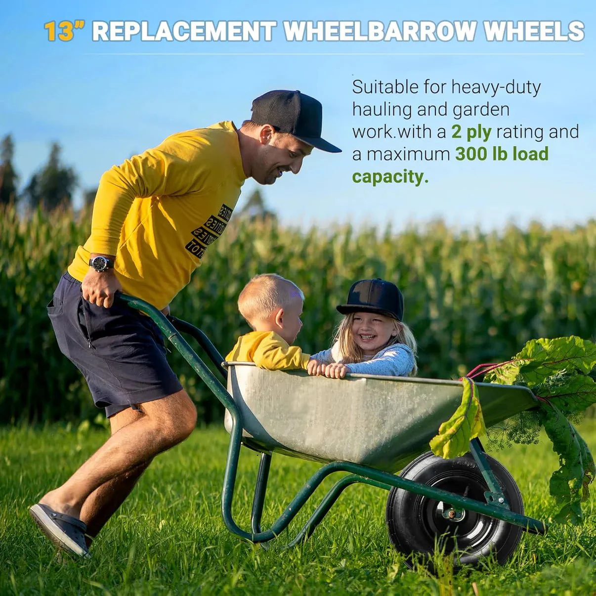 Pneumatic Tire & Wheel Assembly 2-Pack Replacement Wheels 2.80/2.50-4, 13x4.00-6 & 4.80/4.00-8 for Hand Trucks, Wheelbarrows, Carts, Dollies & Garden Trailers - Image 15