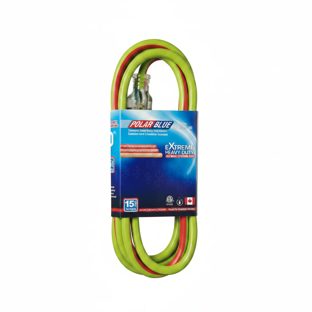 New Polar Blue Cold Weather Extension Cords – 12/3, 14/3 & 16/3 Gauge, Rated for -40°C