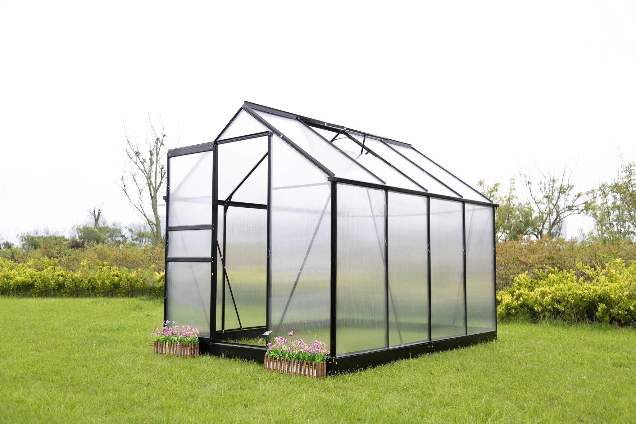 Polycarbonate Walk-In Greenhouse – 8.5, 12, 16.5 FT Sizes with UV Protection & Aluminum Frame - Image 8