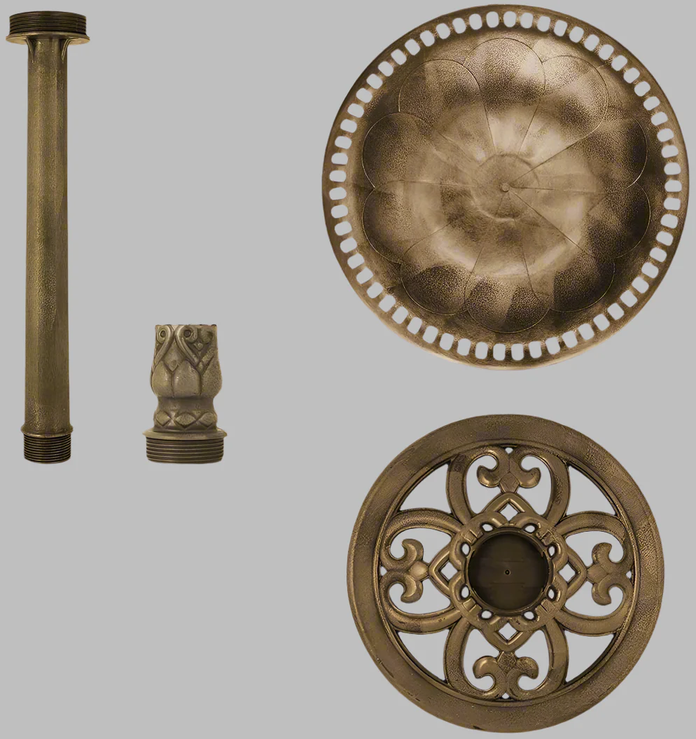 New Polyresin Antique Copper Outdoor Bird Bath – Garden Decor for Attracting Birds G40086 - Image 2