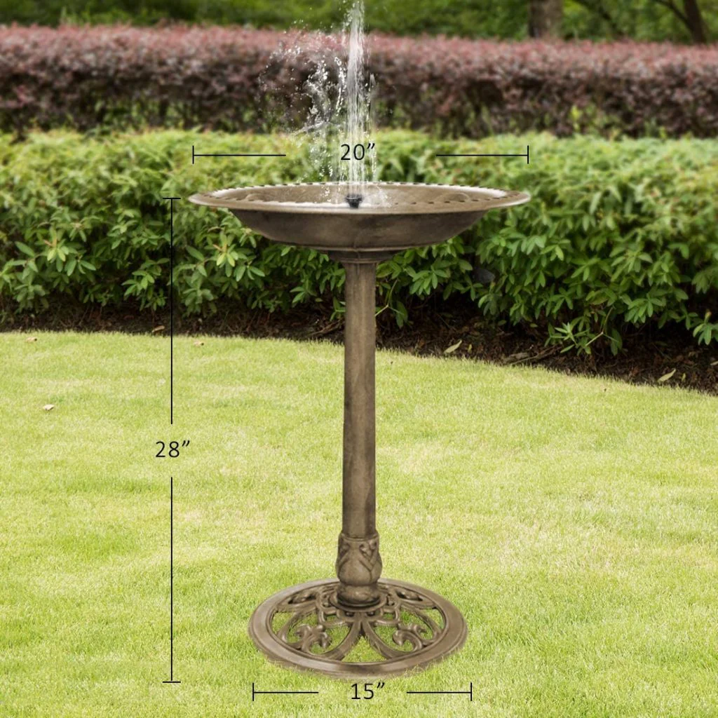New Polyresin Antique Copper Outdoor Bird Bath – Garden Decor for Attracting Birds G40086 - Image 3