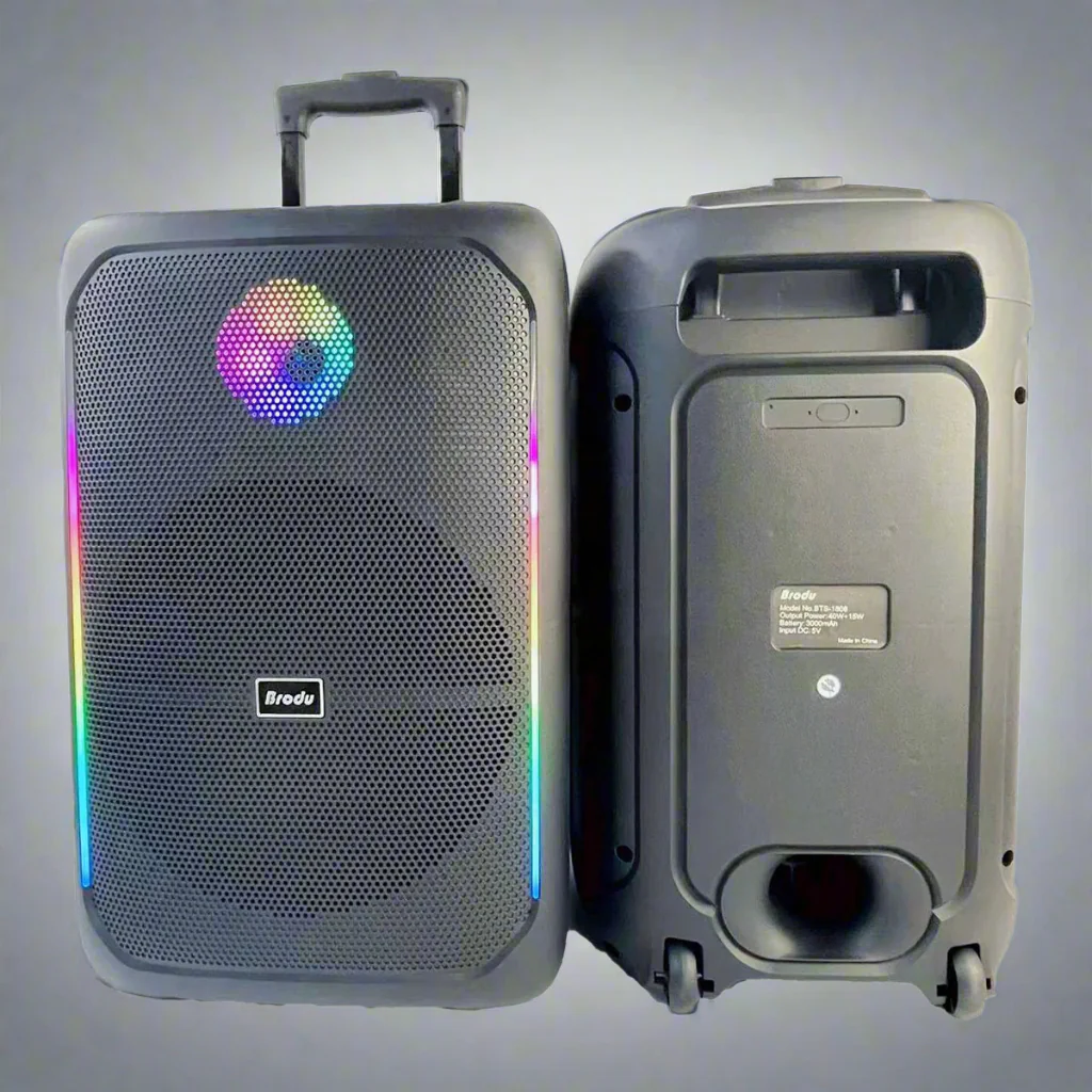 Portable 12" Bluetooth Karaoke Speaker – 40W with Mic, RGB Lights, USB/TF & Remote | BTS1808 - Image 3