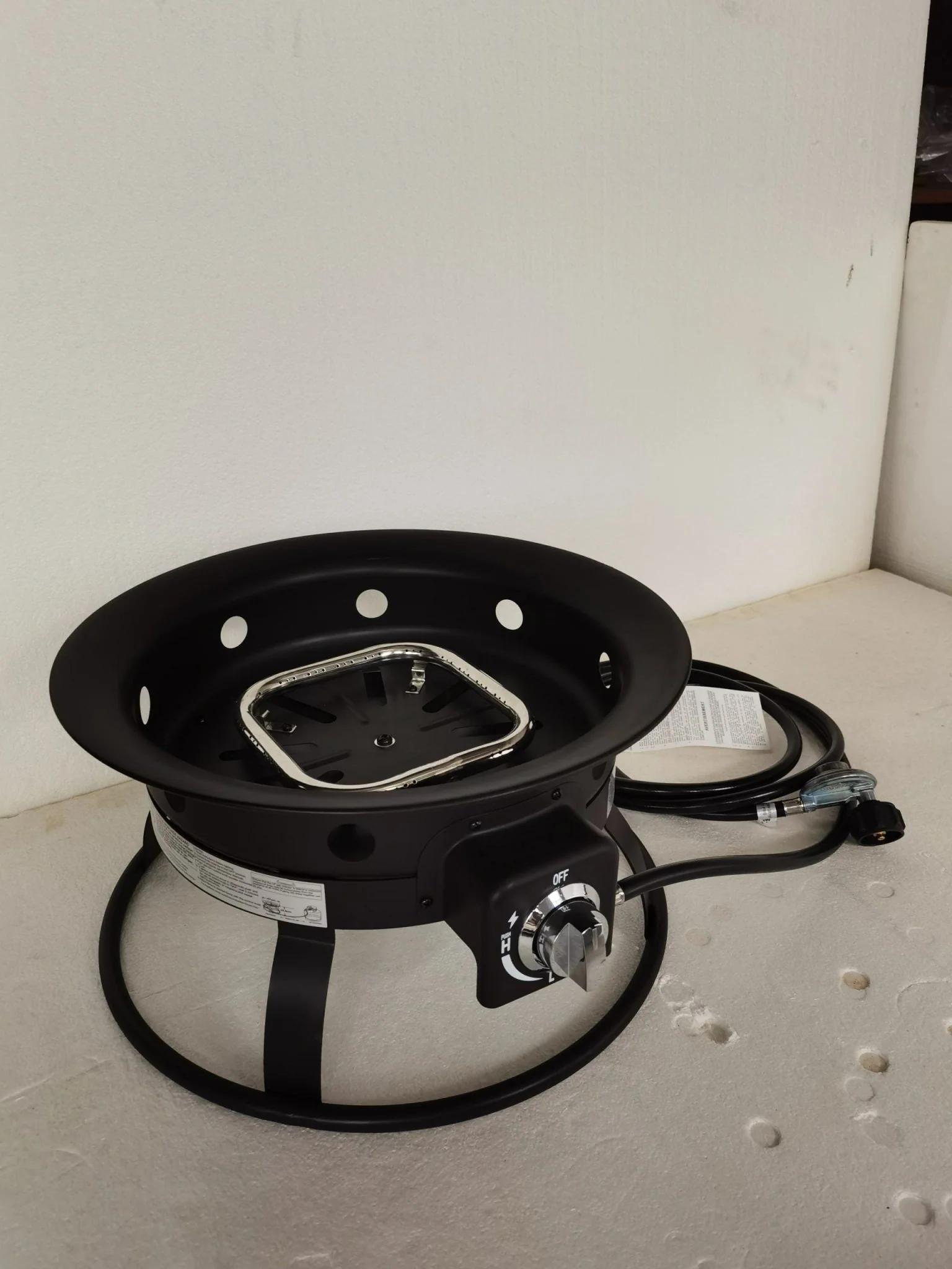 Portable 52,000 BTU Propane Fire Pit – with Lava Rocks & Grill for Camping BBQ Barbeque | G6501O - Image 2