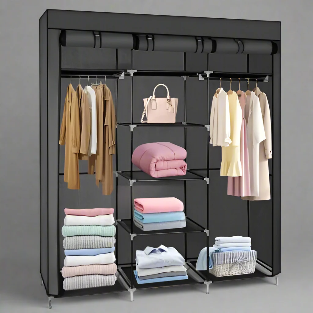 Portable Fabric Wardrobe Closet – 9-Shelf Clothing Storage Organizer | AMSRD252 - Image 5