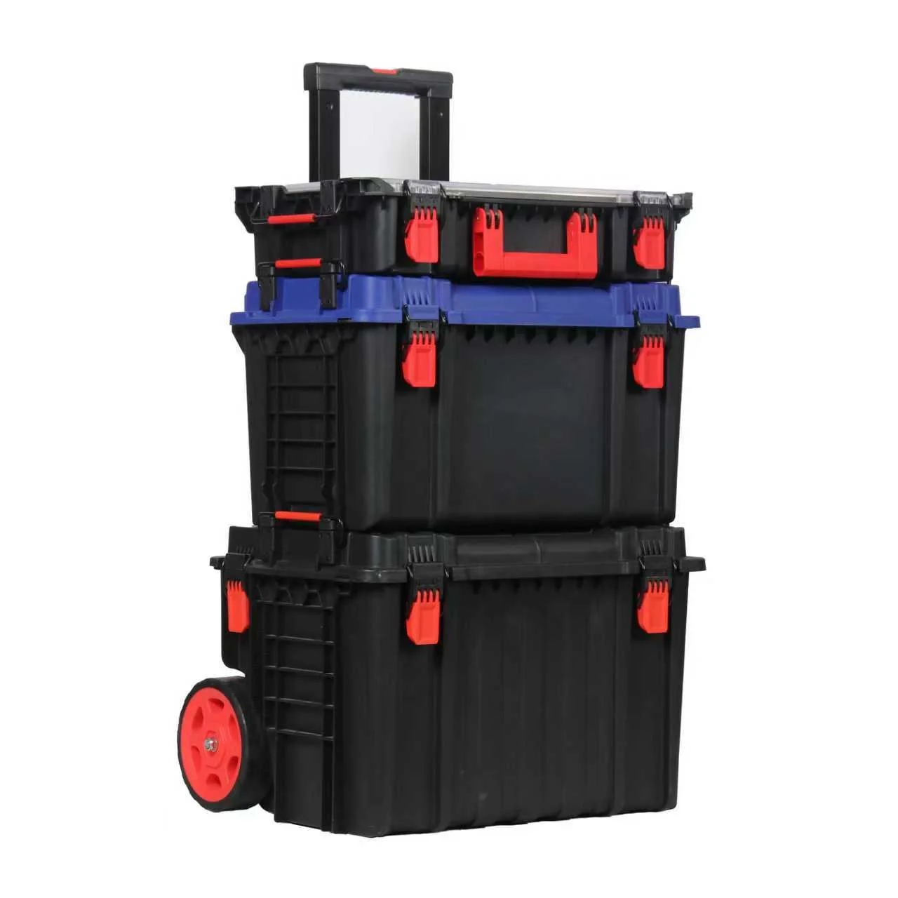 Portable Rolling Tool Chest – 3-Drawer Plastic Tool Box with Handle & Wheels | Stackable Workshop Organizer EX3011 - Image 2