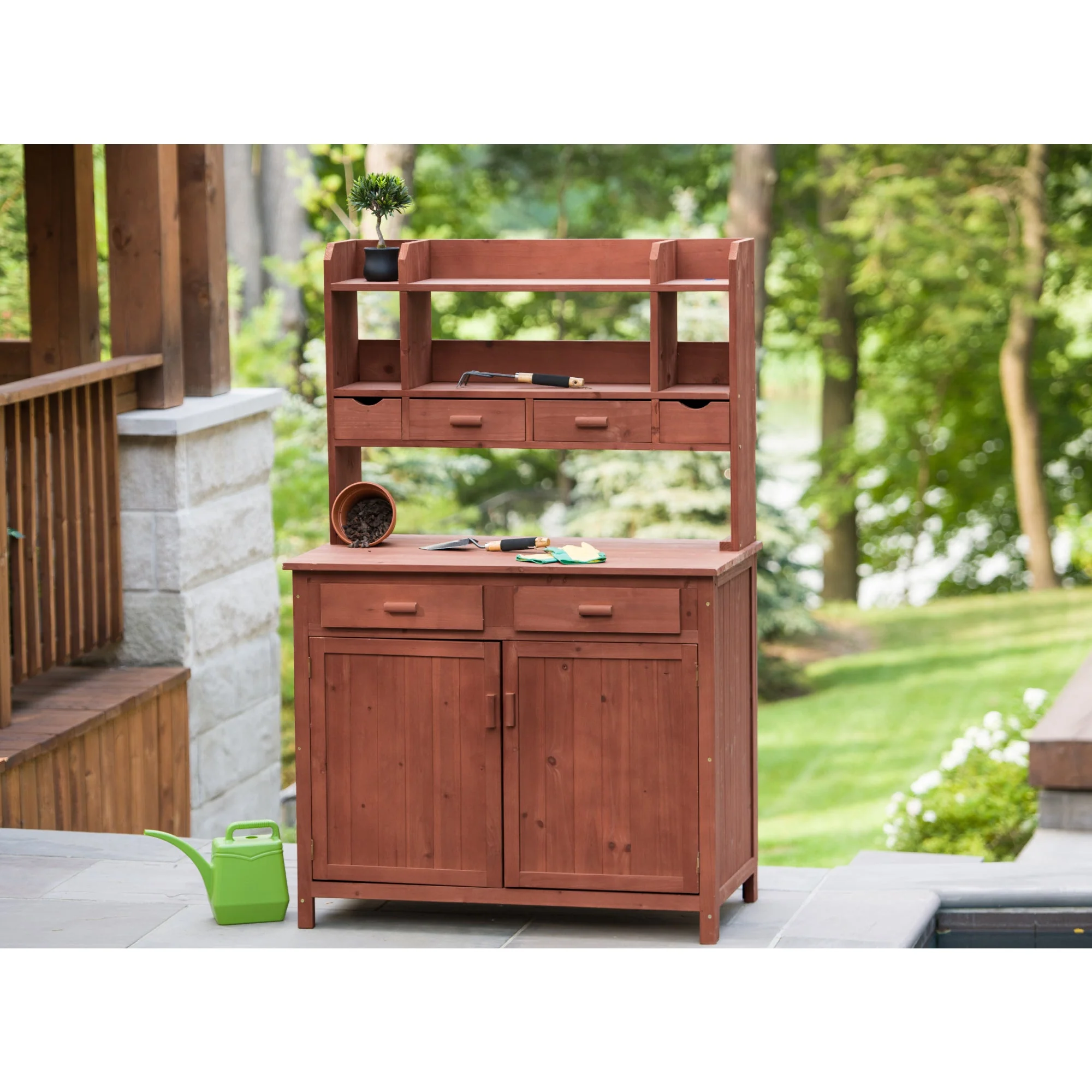 Potting Bench with Storage – Garden Tool Bench with Drawers & Shelves | PB54224