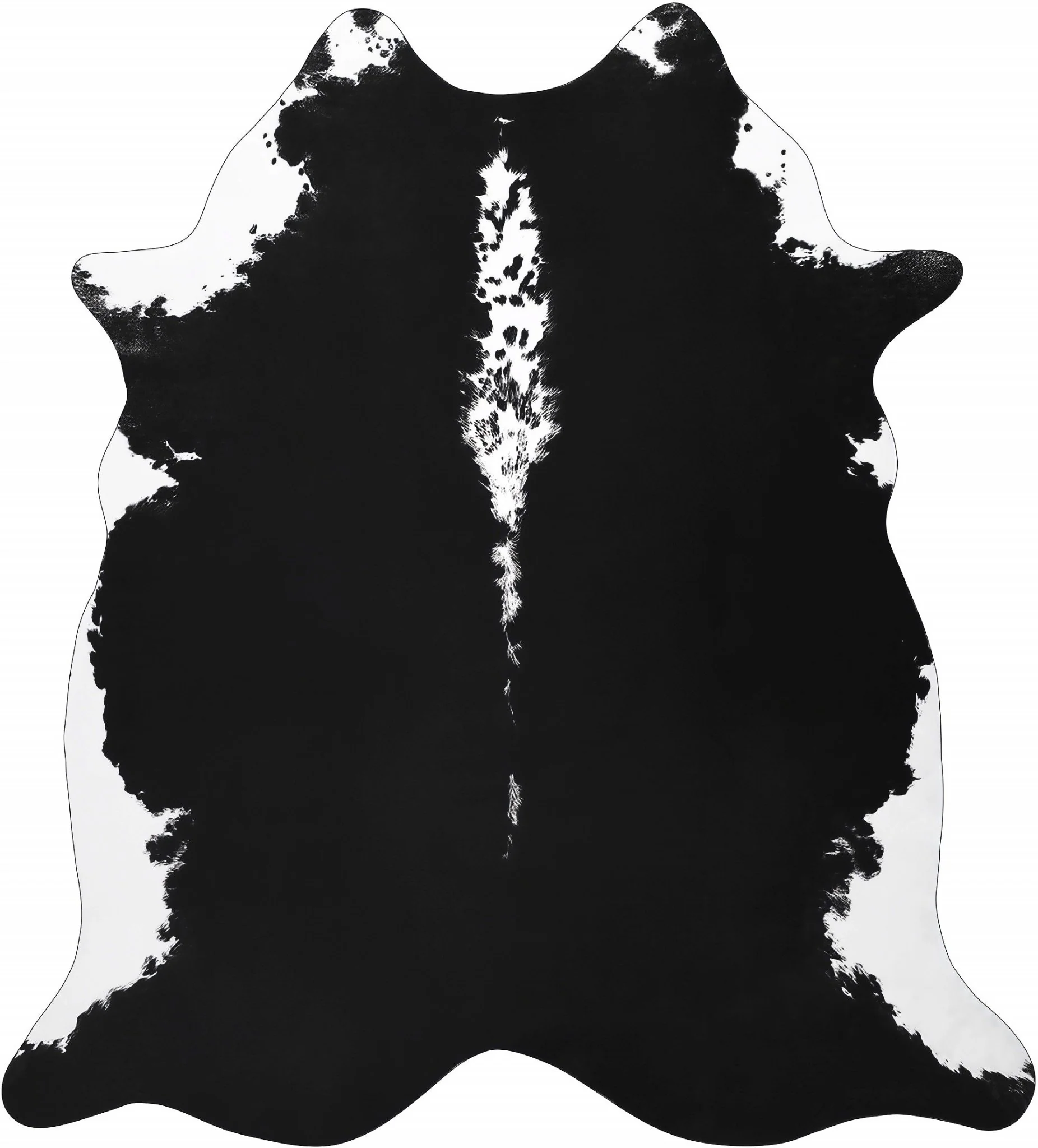 Premium Faux Cowhide Rug 4.7 × 5.2 ft, Non-Slip Washable Western Home Decor CR520