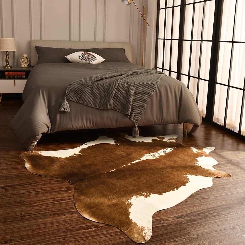 Premium Faux Cowhide Rug 4.7 × 5.2 ft, Non-Slip Washable Western Home Decor CR520 - Image 5