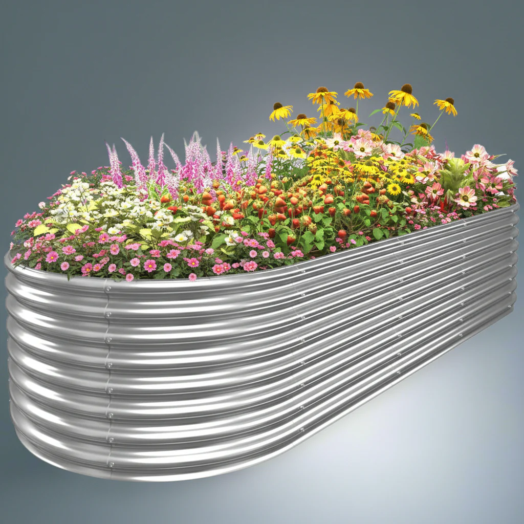 Galvanized Oval Raised Garden Bed – Durable Rust-Resistant Outdoor Planter - Image 4