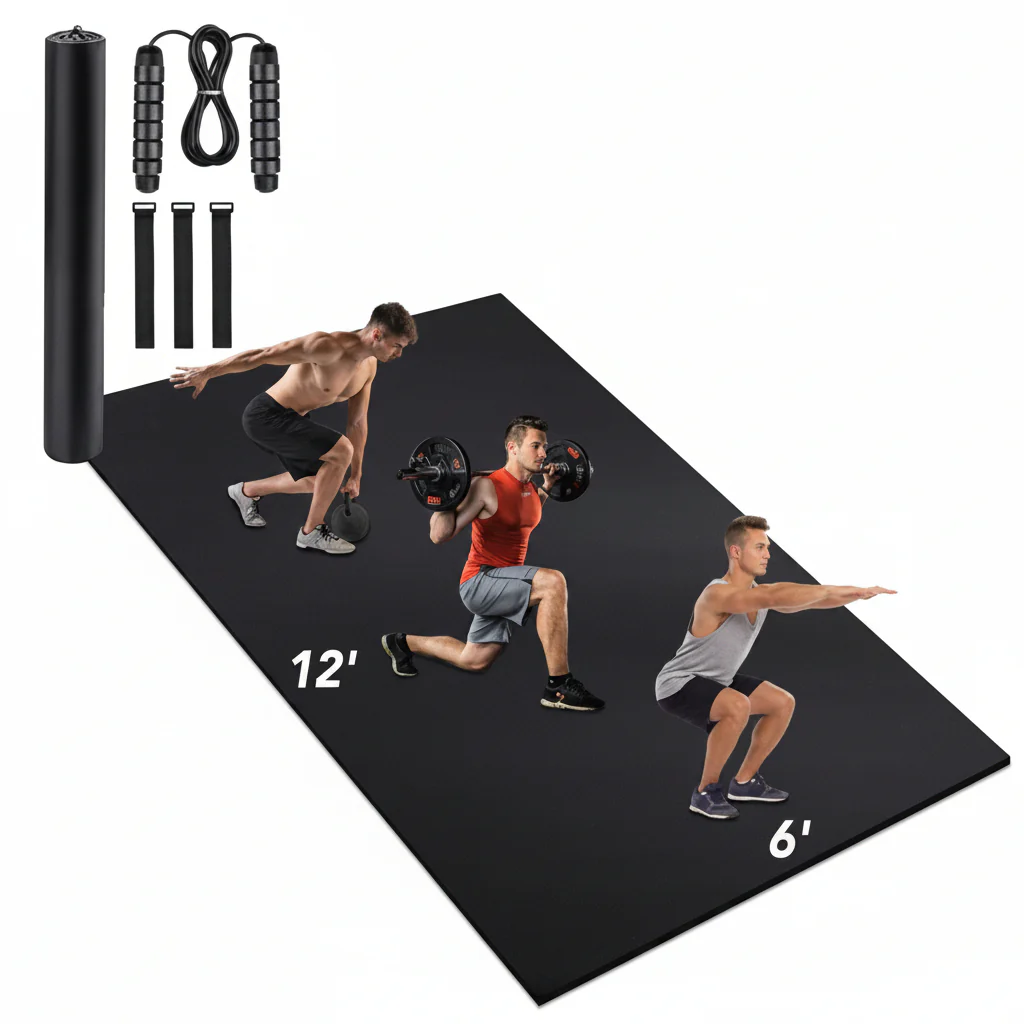 Premium XL Non-Slip Exercise Mat – 7mm Thick Home Gym Flooring (4x6, 6x8, 6x12 FT) - Image 3