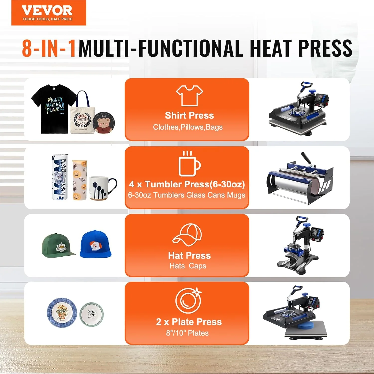 PRO 15x15 Heat Press Machine – Swing-Away Design with 30oz Mug Attachment & Dual Display | 127538 - Image 2