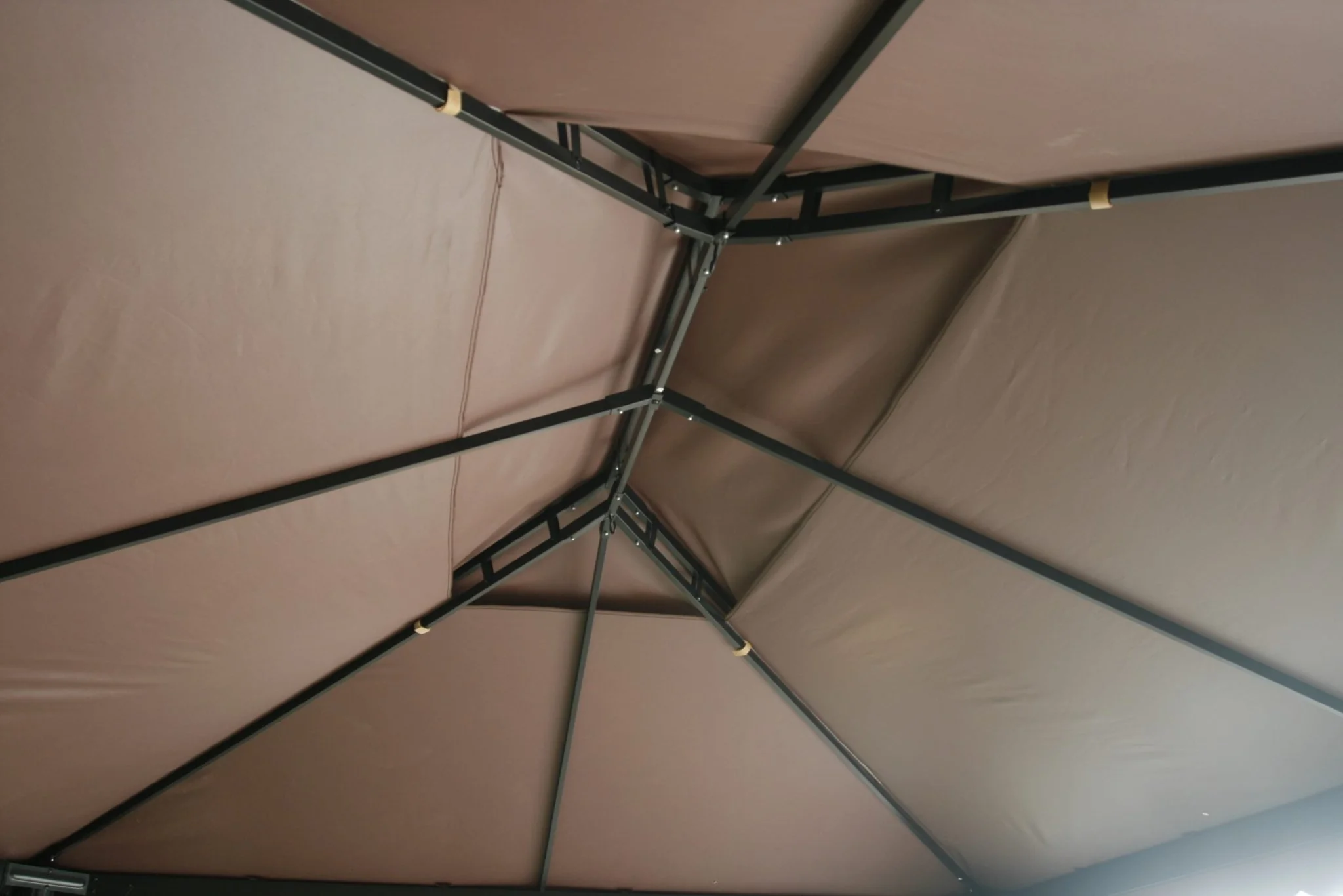 13' x 10' Fully Enclosed Gazebo Tent – Rust-Resistant Aluminum Frame, Brown Fabric with Curtains – Model 912500 - Image 2