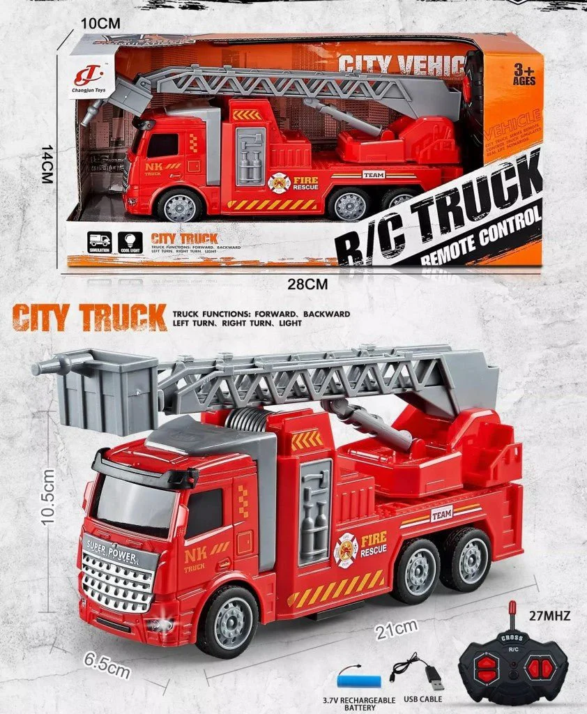 4-Channel RC Construction Trucks – Dump Truck, Fire Truck & Garbage Truck | Durable, Realistic & Rechargeable - Image 3