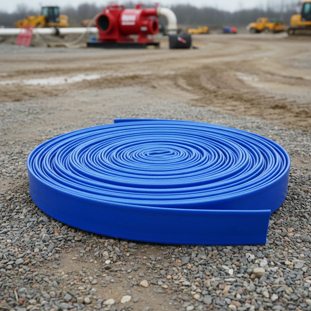 Heavy-Duty PVC Layflat Discharge Hose | 100FT & 300FT Water Hose for Irrigation, Pool, and Construction Use