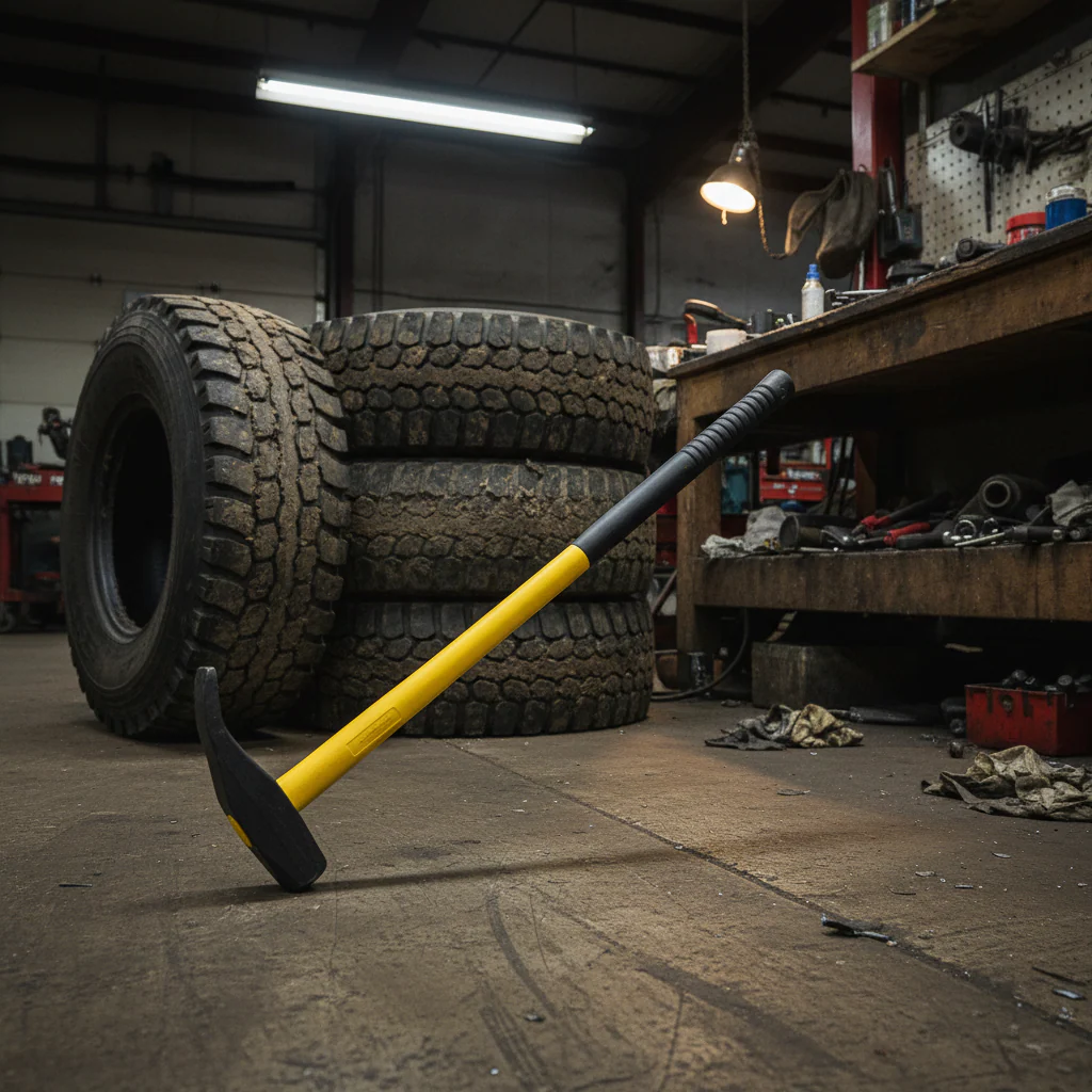 Heavy-Duty Tire Bead Breaking Hammer – Fiberglass or Wood Handle | Professional Tire Service Tool - Image 3