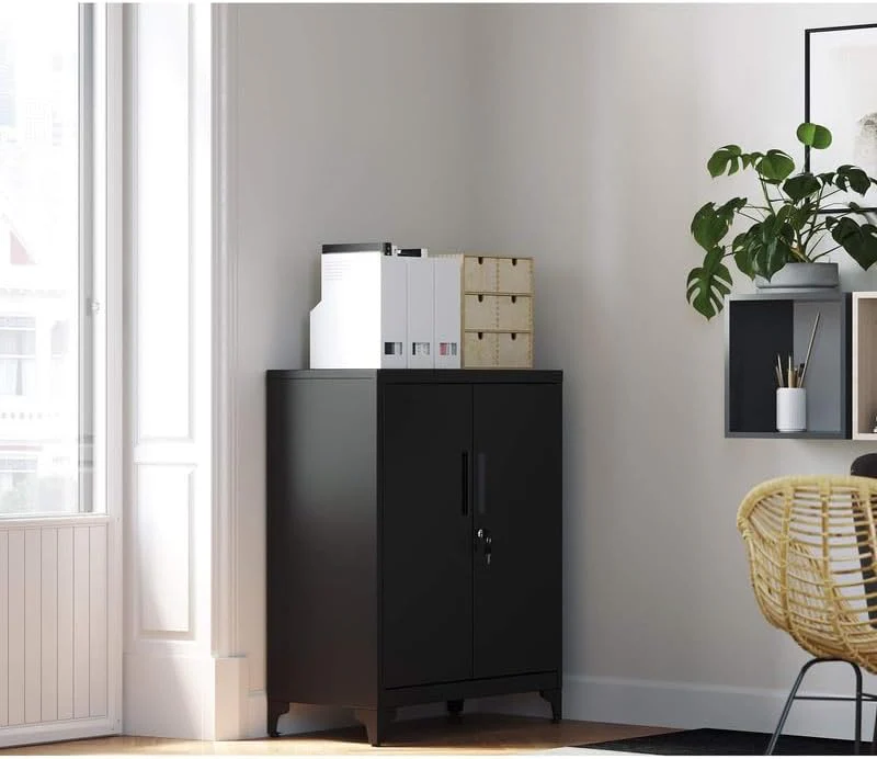 Metal Garage Storage Cabinet – Lockable Wall or Base Unit with Adjustable Shelves & Removable Legs OMC013B01 - Image 4