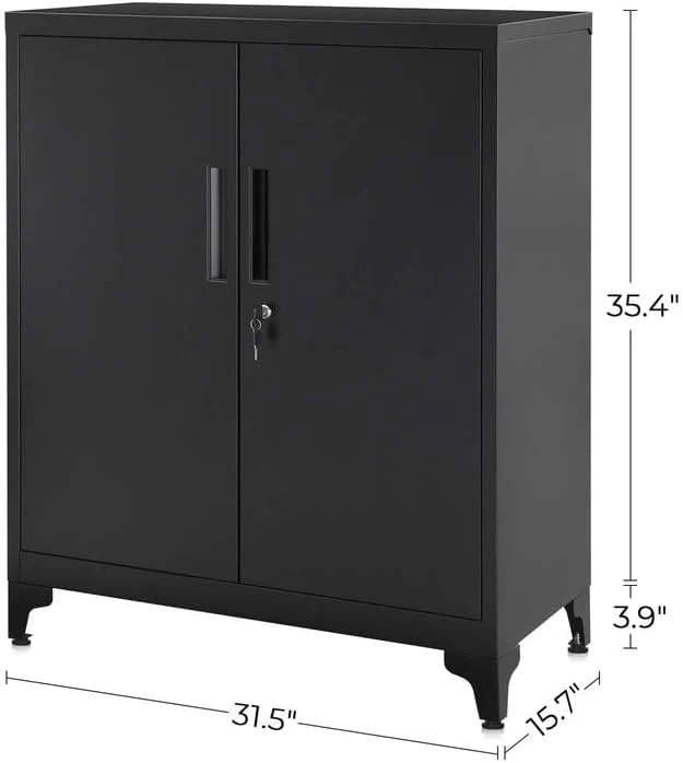 Metal Garage Storage Cabinet – Lockable Wall or Base Unit with Adjustable Shelves & Removable Legs OMC013B01 - Image 7