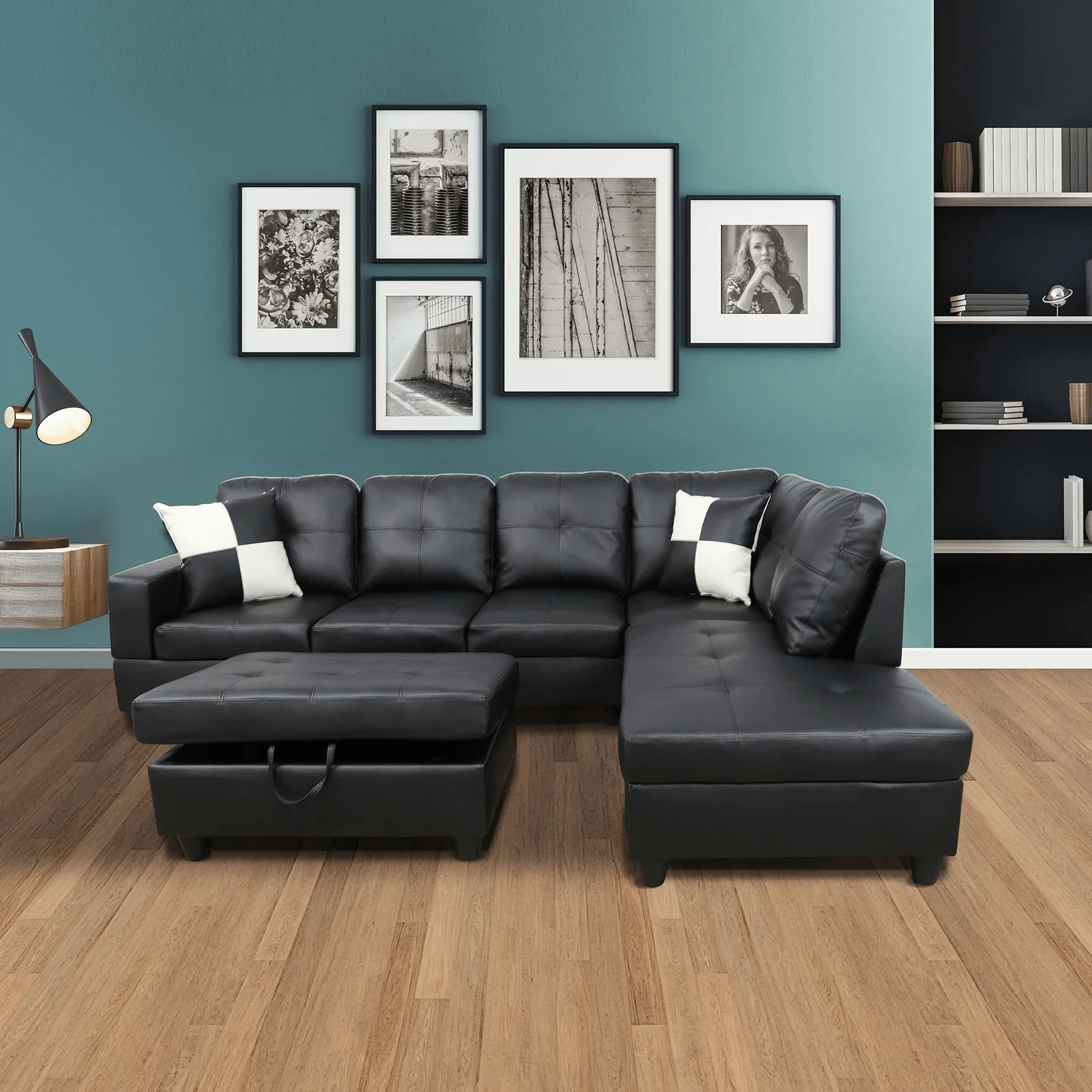 Modern L-Shaped Sectional Sofa with Ottoman | Configurable Left or Right Facing | Plush Cushions and Durable Frame BT1688 - Image 10