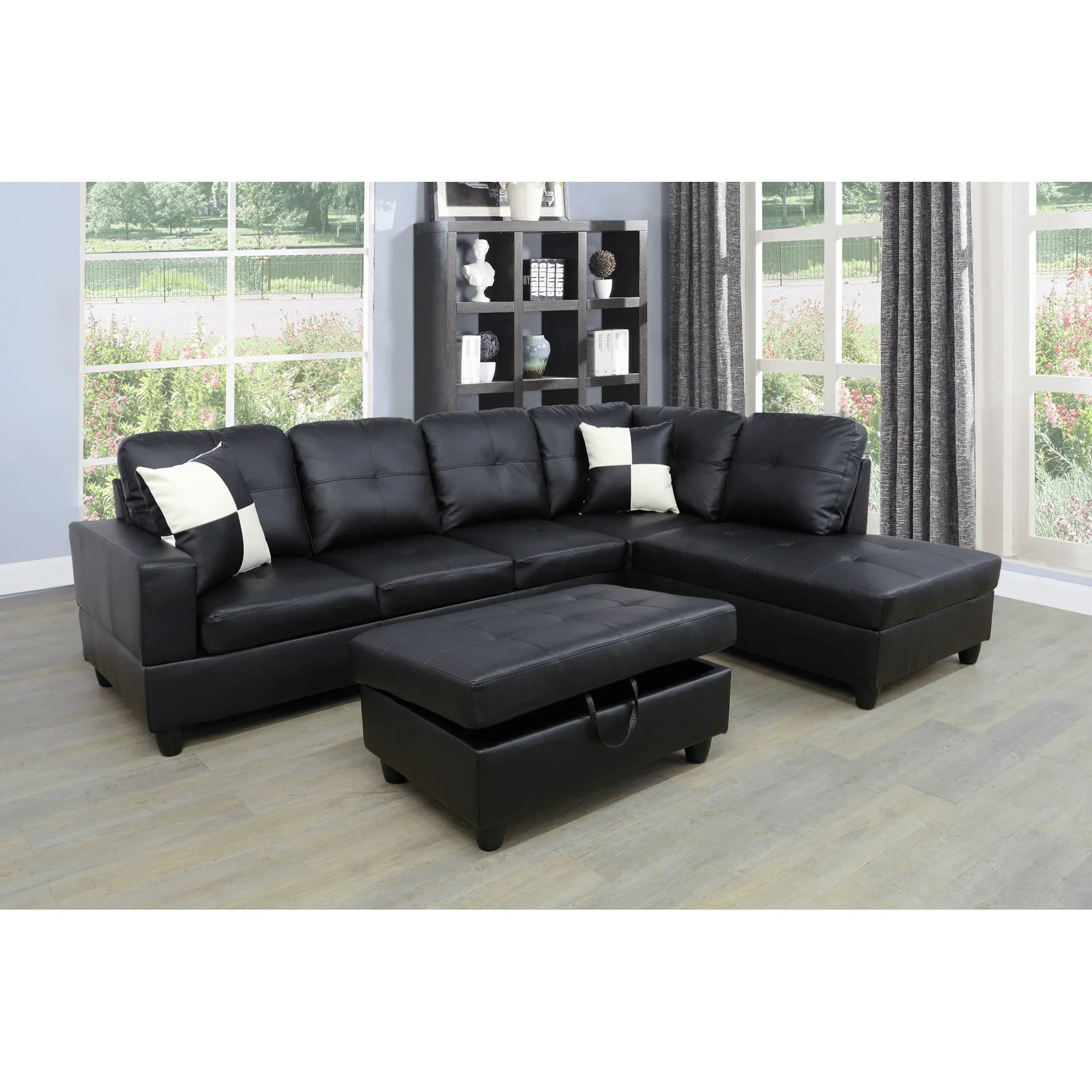 Modern L-Shaped Sectional Sofa with Ottoman | Configurable Left or Right Facing | Plush Cushions and Durable Frame BT1688 - Image 11