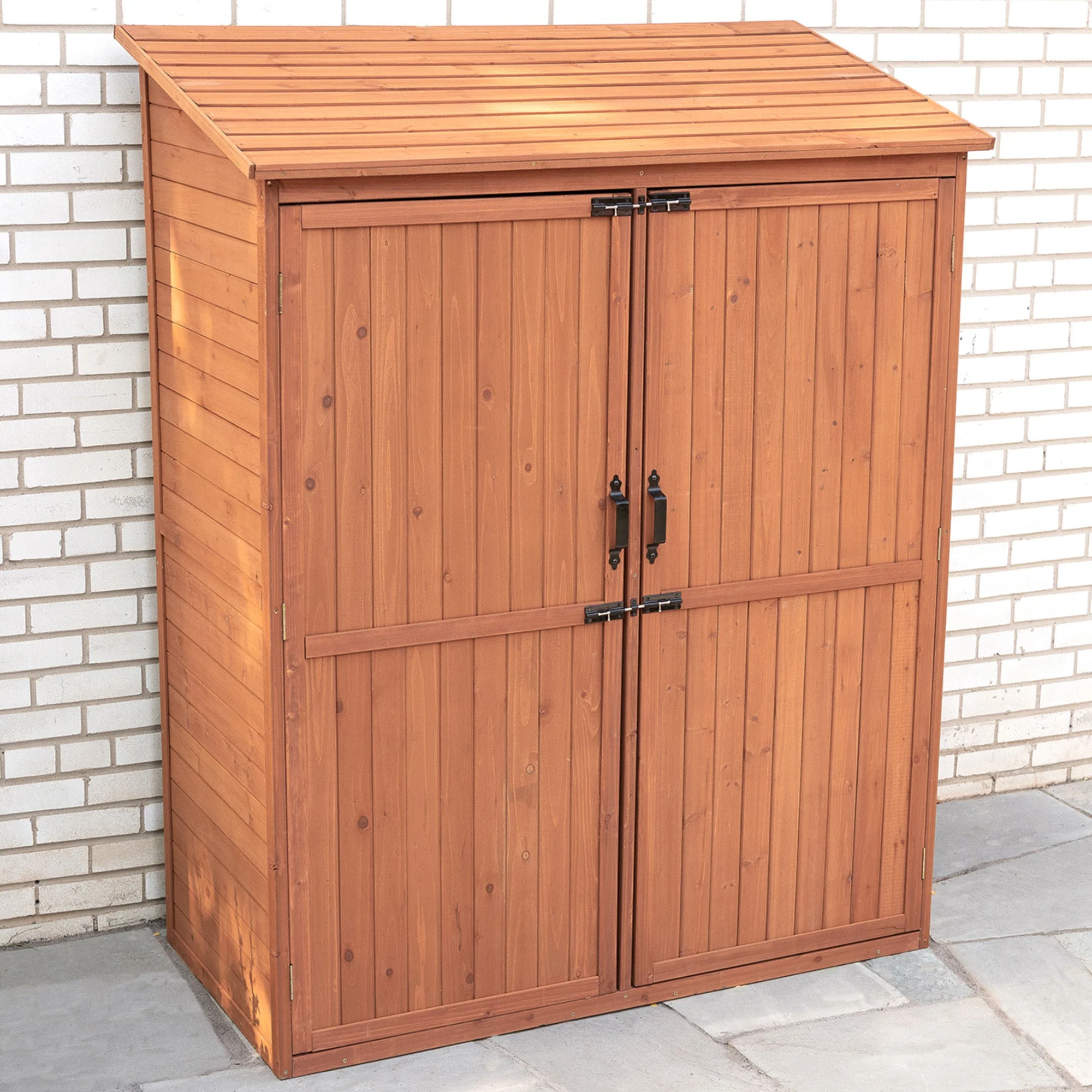 Multi-Compartment Outdoor Storage Cabinet - Wooden Garden Storage SPC5187