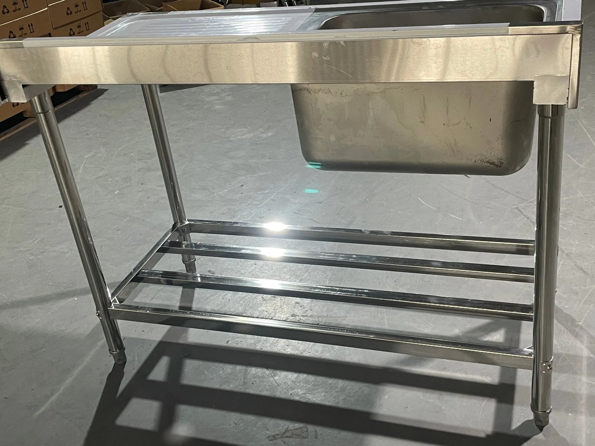 Stainless Steel Commercial Sink with Drainboard – Kitchen Prep Station | Model 1218242 - Image 12