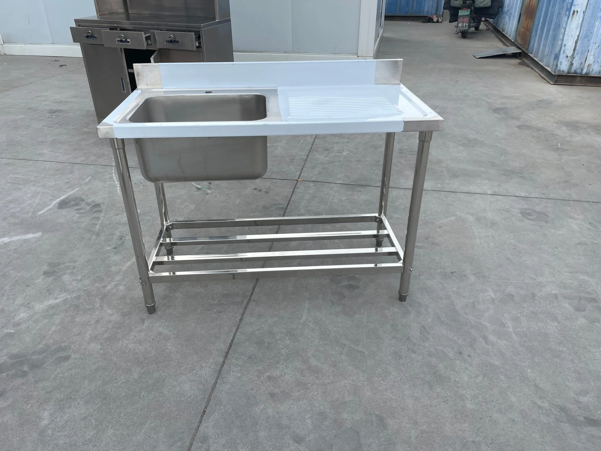 Stainless Steel Commercial Sink with Drainboard – Kitchen Prep Station | Model 1218242 - Image 4