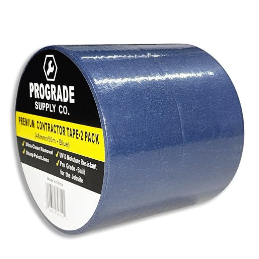 ProGrade Supply Green Painter’s Masking Tape – 2 Rolls, 48mm x 50m, Clean Removal Painting Tape - Image 2