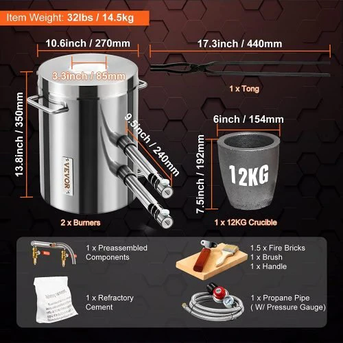 12KG Double Burner Propane Smelting Furnace Kit – Metal Melting System | 4362023 - Image 5