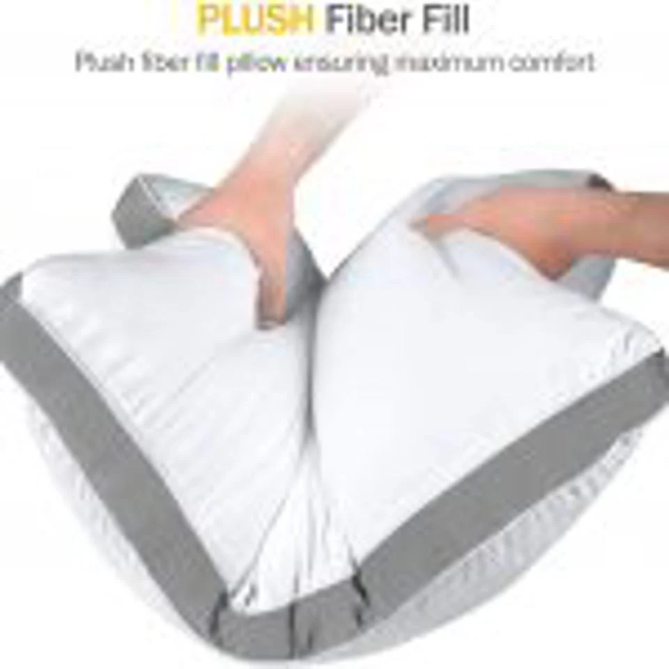 NEW Queen Size 2-Pack Gusseted Quilted Pillows for All Sleep Positions - 615QTP - Image 4
