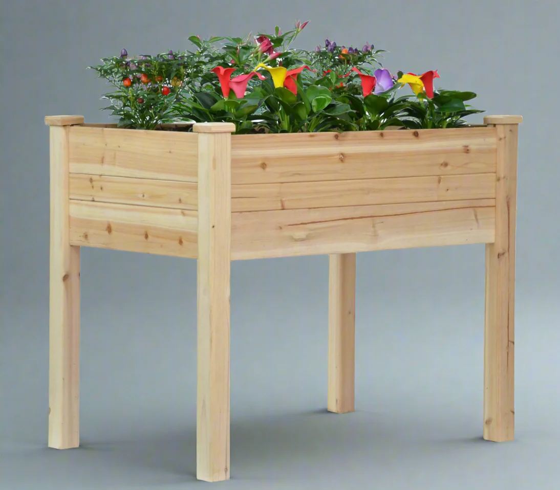 Raised Garden Bed with Greenhouse Cover | 48 x 34 x 30" Wooden Planter Box – RGT130GH - Image 3