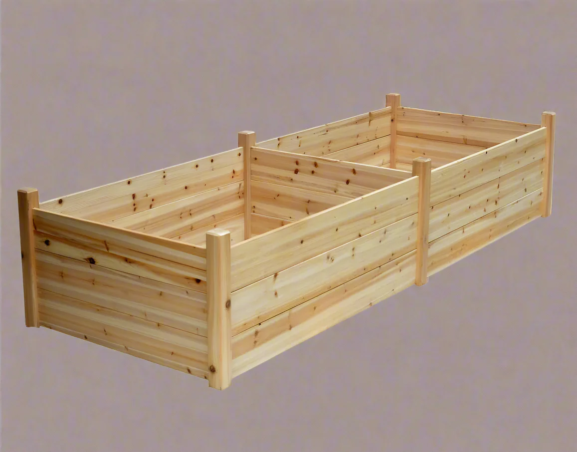 Large Wooden Raised Garden Bed 34" x 95" x 19" – Deep Outdoor Planter Box for Vegetables & Flowers