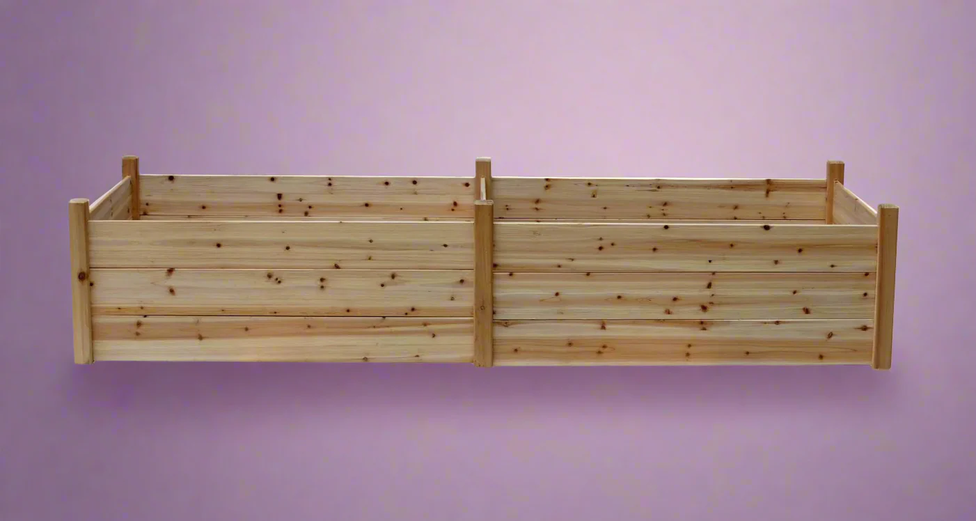 Large Wooden Raised Garden Bed 34" x 95" x 19" – Deep Outdoor Planter Box for Vegetables & Flowers - Image 3