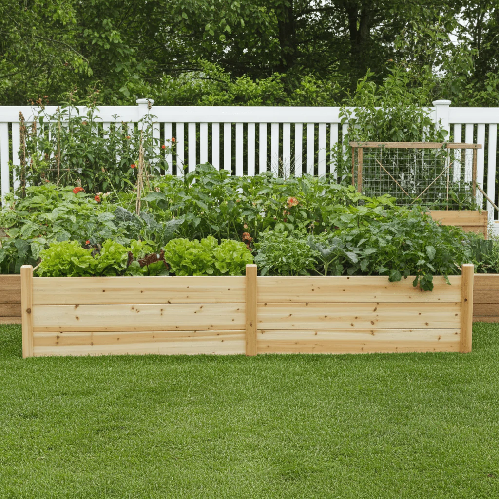 Large Wooden Raised Garden Bed 34" x 95" x 19" – Deep Outdoor Planter Box for Vegetables & Flowers - Image 5