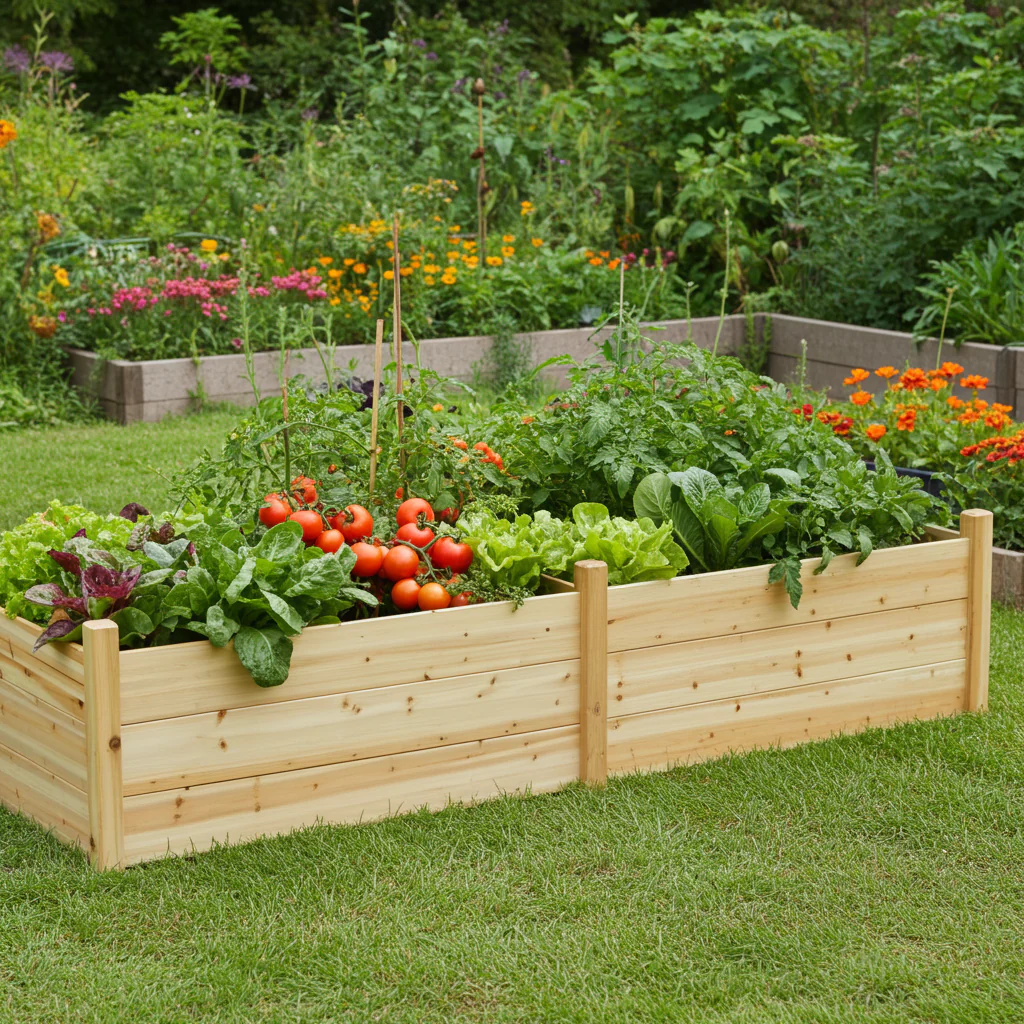 Large Wooden Raised Garden Bed 34" x 95" x 19" – Deep Outdoor Planter Box for Vegetables & Flowers - Image 6