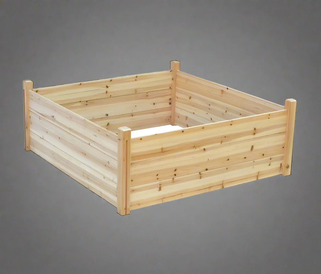 New Raised Wooden Garden Planter Box – 48x48x19 in Elevated Bed for Vegetables & Flowers RGB507