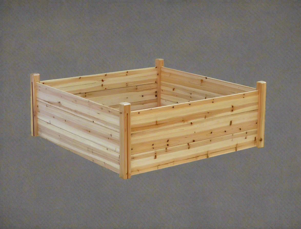 New Raised Wooden Garden Planter Box – 48x48x19 in Elevated Bed for Vegetables & Flowers RGB507 - Image 2