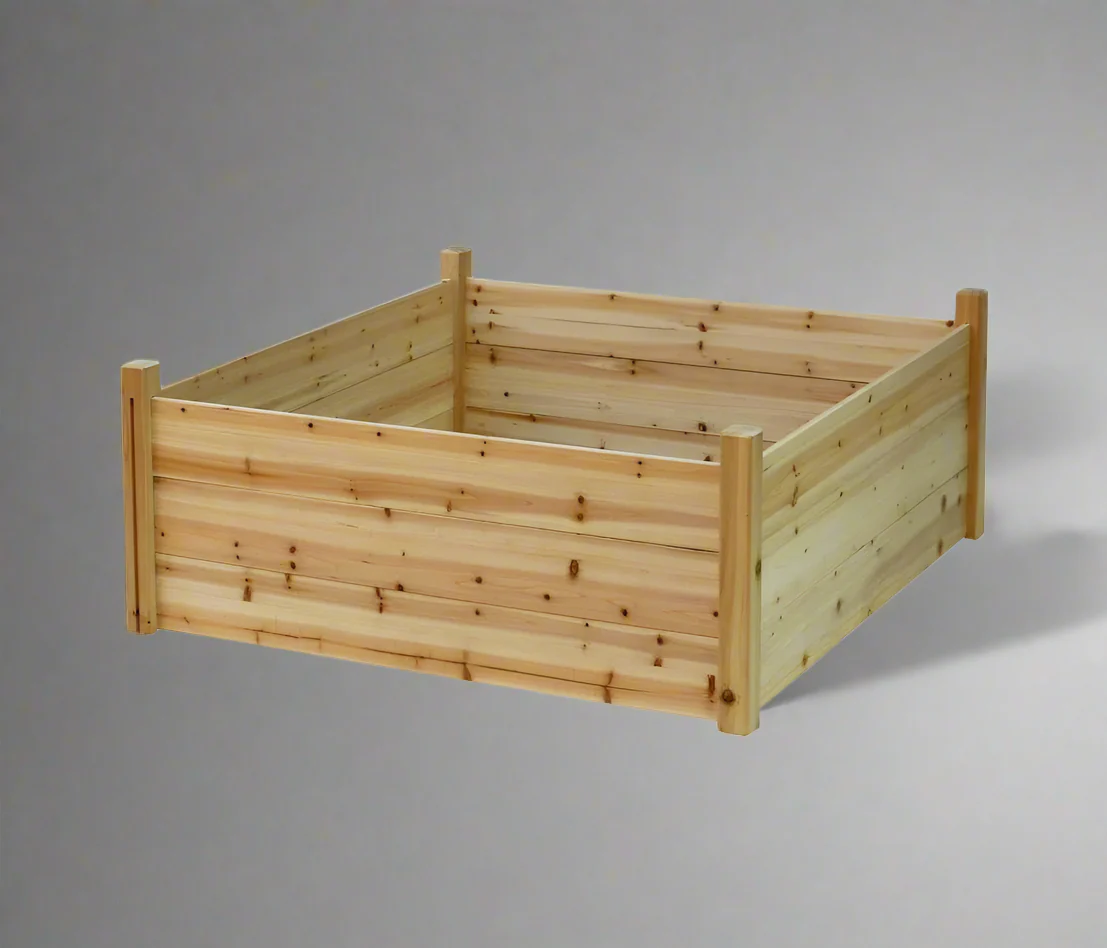 New Raised Wooden Garden Planter Box – 48x48x19 in Elevated Bed for Vegetables & Flowers RGB507 - Image 3