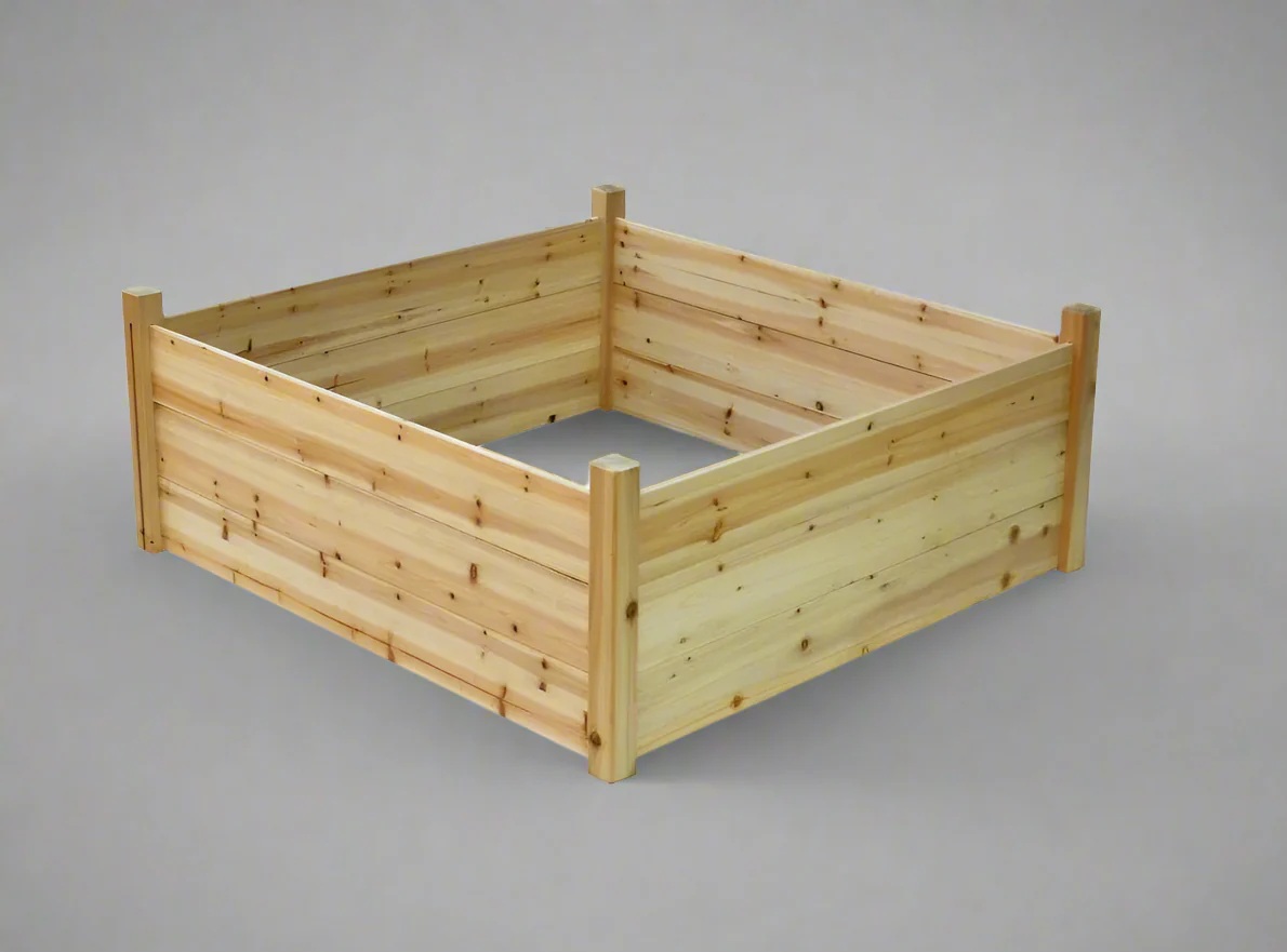 New Raised Wooden Garden Planter Box – 48x48x19 in Elevated Bed for Vegetables & Flowers RGB507 - Image 4