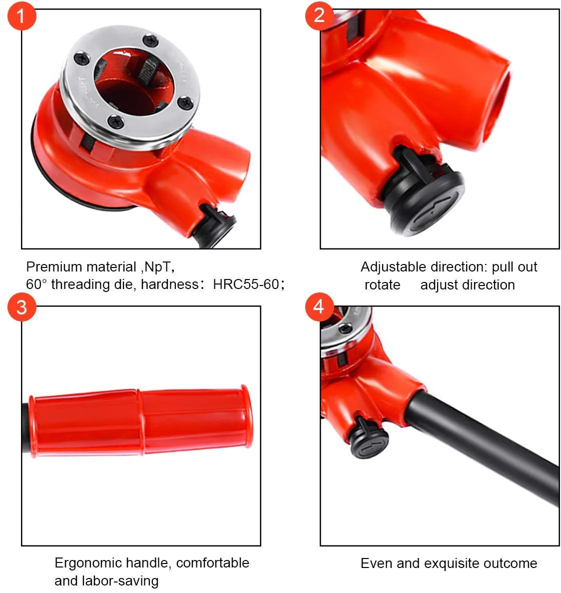 Ratcheting Pipe Threading Tool Kit with Dies & Cutter – WT01Z5534 - Image 3