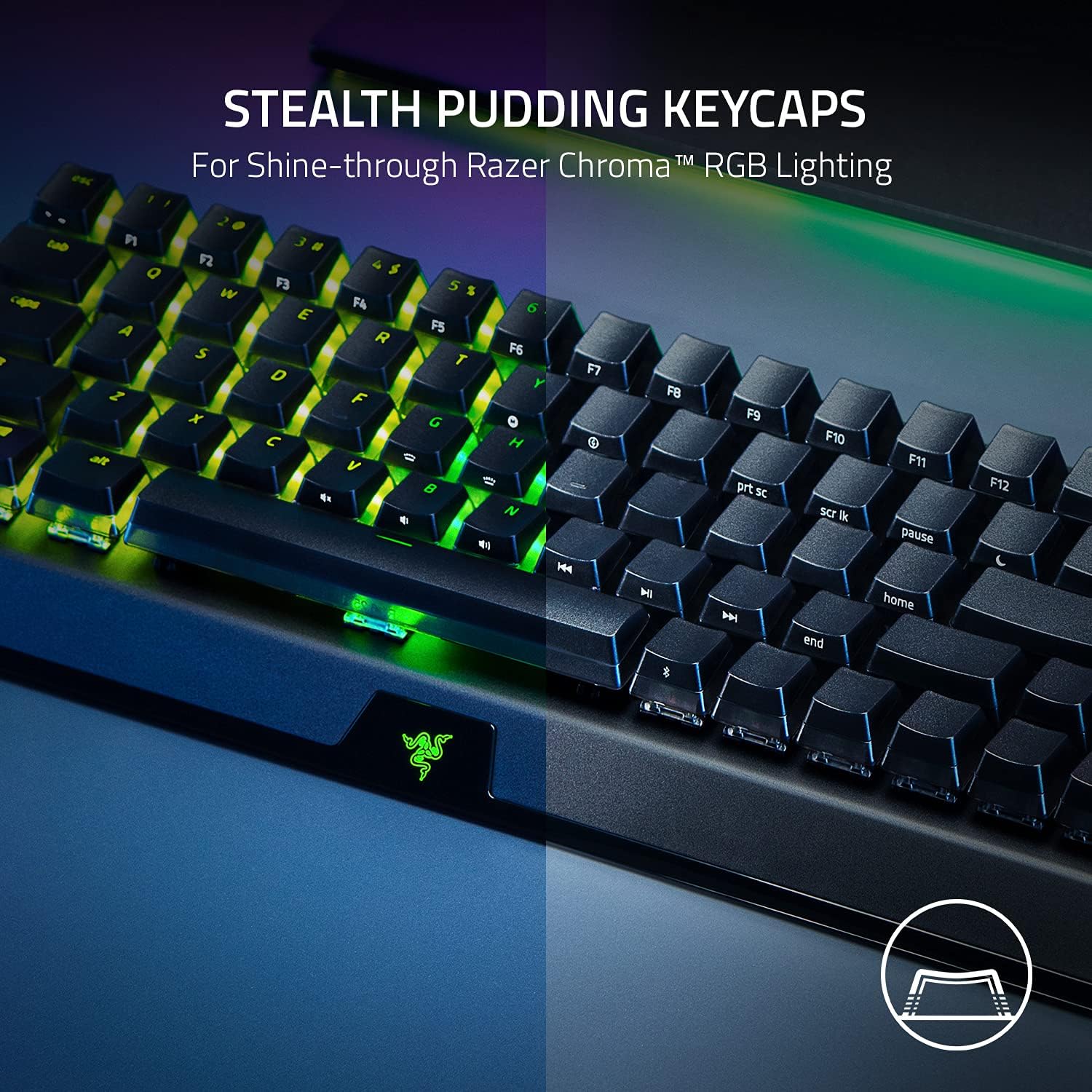 Razer BlackWidow V3 Mini HyperSpeed 65% Wireless Mechanical Gaming Keyboard: Yellow Mechanical Switches Linear & Silent - Phantom Pudding Keycaps - Chroma RGB - Up to 200 Hr Battery - Snap Tap - Image 4