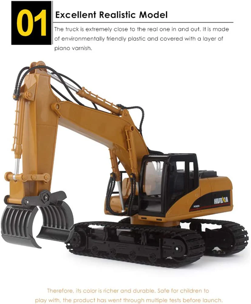 New 1:14 RC 16-Channel Demolition Grapple Excavator – Remote Control Construction Vehicle, Model 201563 - Image 4