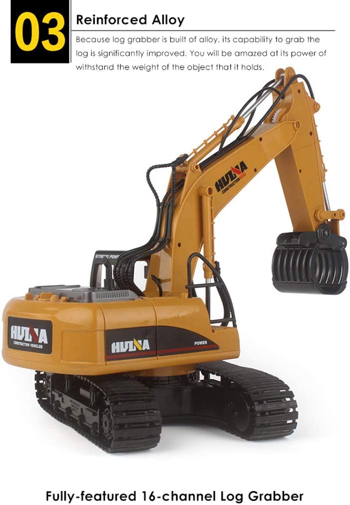 New 1:14 RC 16-Channel Demolition Grapple Excavator – Remote Control Construction Vehicle, Model 201563 - Image 5